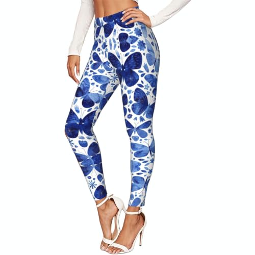 Leggings de compresión suaves sin transparencias mariposas mujer