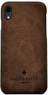 PORTER RILEY - Leather Case for iPhone XR. Premium Genuine Leather Slimline Back Case (Chocolate Brown)