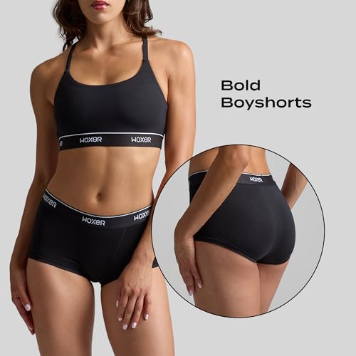 Image of Woxer Womens Boxer Briefs Underwear - Ultra Short Boyshorts Panties, Modal Fabric, Chafe-Free, Boxers for Sleep & Gym