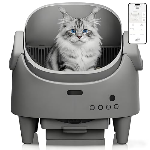 Automatic Cat Litter Box, Self-Cleaning Litter Box with Open-Top Design, 15-Layer Safety Protection System & Smart App Control, Electric Cat Litter Box with Adjustable Entry Height & Odor Control