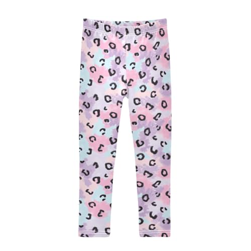 Leopard Color Girls Leggings,Workout Leggings for Girls Toddler Athletic Leggings Size for 3-10T