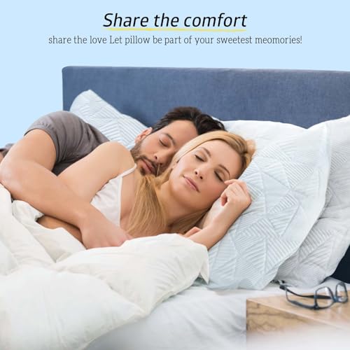 Image of BETU Cooling King Size Pillows Set of 2, Shredded Memory Foam Cool Pillows for Hot Sleepers, Adjustable Firm Soft Support Bed Pillows Perfect for Back Neck Pain and Side Sleeping with Cover, White