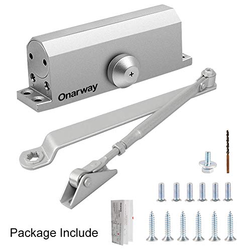 Onarway Automatic Door Closer Hold Open Size 3 Spring Hydraulic Door Closure Aluminum Alloy Body, For Residential And Commercial Use, For 45~60Kg Door, Not Applies Parallel Installation #TOP6