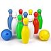 Produktbild Symiu Kegelspiel Kinder Bowling Set Pädagogisches Spielzeug Geschenk für Kinder Jungen Mädchen ab 3 4 5 6 Jahre (MEHRWEG)(mit 2 Bälle und 10 Kegel)
