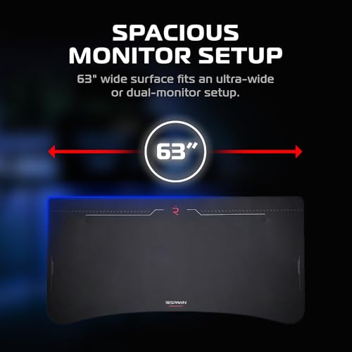 Image of Respawn 1063 Gaming Desk, 63 Inch, Cable Management and Full Desk Mouse Pad