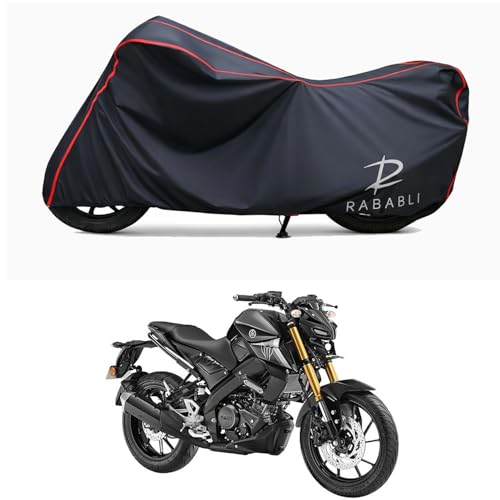 Image of Waterproof Bike Body Cover Compatible for | Yamaha MT 15 V2 STD | Taffeta Fabric, Red Piping Design, Bottom Elastic Fit | Dustproof, Sun UV & Rain Protection for All Bikes