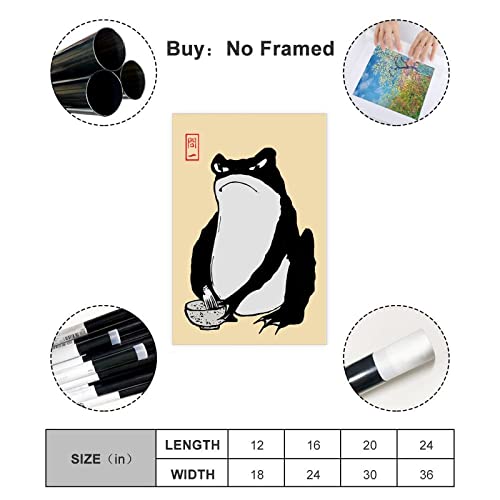 Vintage Poster Room Aesthetics Frog Japanese Art Print Canvas Poster Wall Art Decor Print Picture Paintings For Living Room Bedroom Decoration Unframe-Style 12X18Inch(30X45Cm) #TOP1