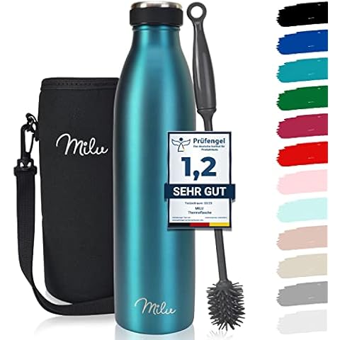 Milu Edelstahl Trinkflasche 500ml, 750ml Cover