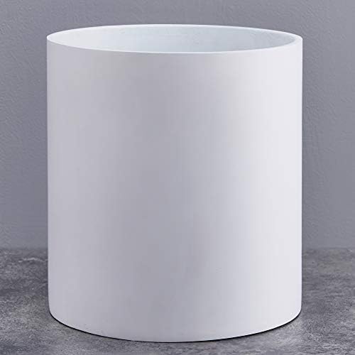 FaithLand Plant Pot 12 inch - Perfectly Fits Mid-Century Modern Plant Stand - Drainage Plug - White
