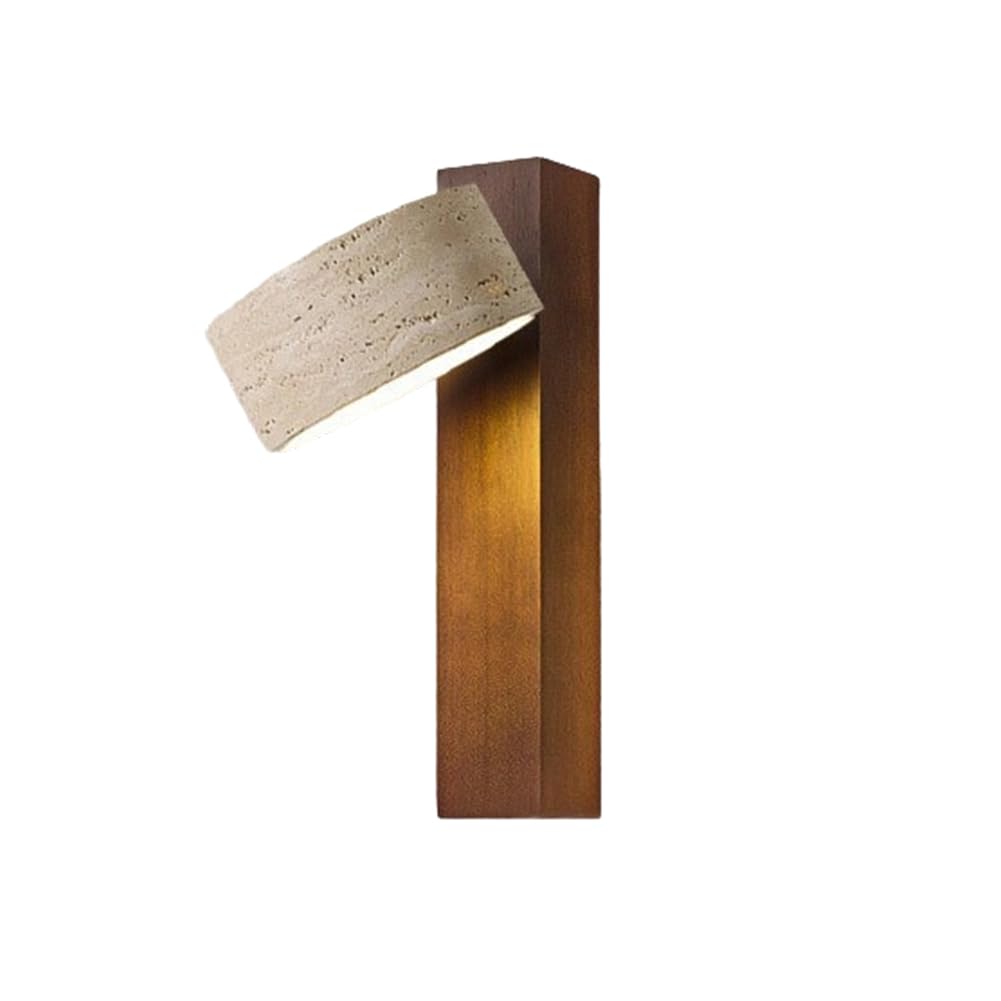 UDSKNV[KSL Rotatable Yellow Cave Stone Japanese Wood Wall Lamp Wabi Sabi Style Living Room Hallway Staircase Bedroom Bedside Wall Sconce