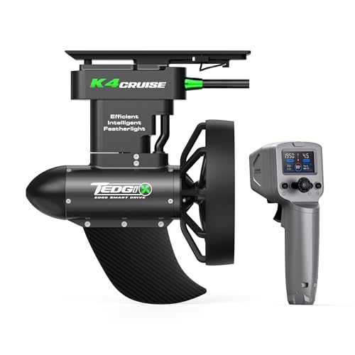 Tedgix K4C Motor für SUP & Kajak 400W bürstenloser Unterwasserantrieb mit Fernbedienung und Tempomat Elektrofinne für Stand Up Paddle Boost Fin für Kanu & Schlauchboot K4 Upgraded Version