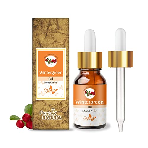 Image of Crysalis Wintergreen (Gaultheria Procumbens) Oil |100% Pure & Natural Undiluted Essential Oil Organic Standard|For Undiluted Therapeutic Grade |Aromatherapy Oil| For all Skin Types- 30ml with dropper