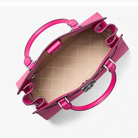 Image of Michael Kors Hamilton Medium Top Zip Satchel Crossbody (Dragonfruit)