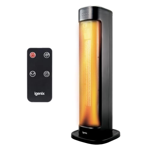 Igenix Oscillating Tower Heater with Remote Control 2000W Black