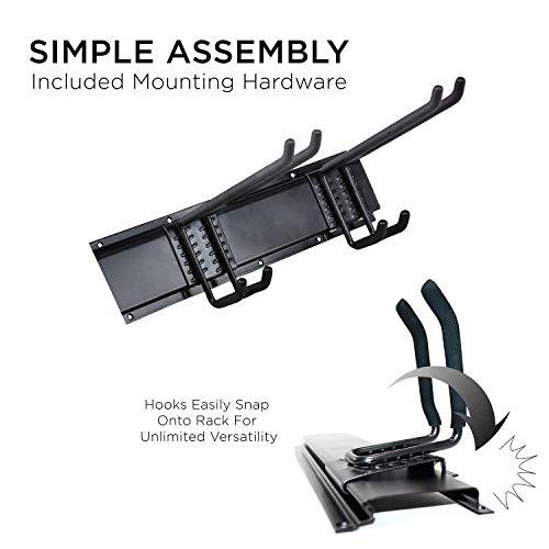 13PC Garage Organizer,Metal,64" Garage Hooks And Hangers Steel Tool Storage,Utility Double Hooks,Heavy Duty for Organizing Power Tools,Laddy,Bulk Items,Wall Mount Tool Holder for Home Chair Ladder - Image 5