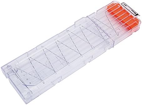 18 Dart Bullet Magazine Clip Soft Bullets Clip for N Strike Elite World Famous Toy Gun (Clear/Opaque)