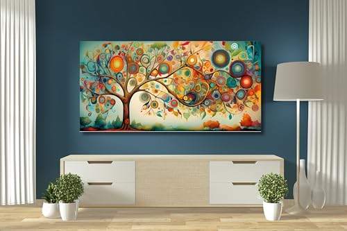 Tableau abstrait Arbre de Vie prêt à accrocher pour décorer un salon vide - 2