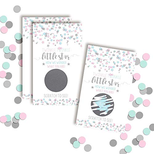 IT'S A BOY! Twinkle Twinkle Little Star Themed Gender Reveal Scratch Off Cards for Baby Showers, 20 2