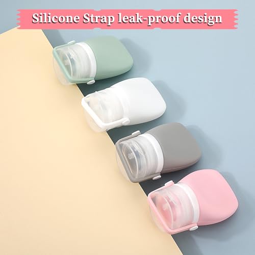 Qianyu 4 Pcs Silicone Travel Bottles for Toiletries Portable Small Empty Leak Proof Refillable Squeezable Carry On Travel Size Containers Accessories for Liquid Shampoos Lotion Soap Cosmetic - Image 4