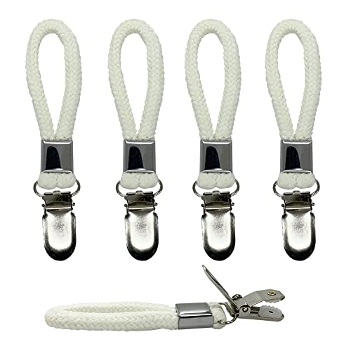 YYMSEN 6 pcs Towel Clips Braided Cotton Loop Cloth Hanger Holder Brackets for Home Bathroom Kitchen Home Cupboards hook (B)