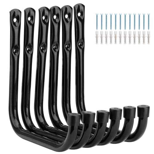 PiPaFox Gancho de garaje de alto rendimiento, 17 cm, montaje en pared, herramientas de jardín, gancho de almacenamiento para bicicleta, escalera, silla, manguera de jardín, interior, exterior (17 cm x
