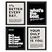 DSHFG Motivational Inspirational Office Wall Art Decor Prints Set of 4, Black Motivational Wall Decor Trendy Retro Posters for Office Home Decor, 8x10 Unframed
