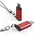 Produktbild 2PACK Red USB C Buchse Adapter auf i-OS Stecker mit Anti-Lost Schlüsselanhänger aus Aluminium. Unterstützt Laden und Datenübertragung Kompatibel für i-OS Phone, Pad Mini und Pod Touch.