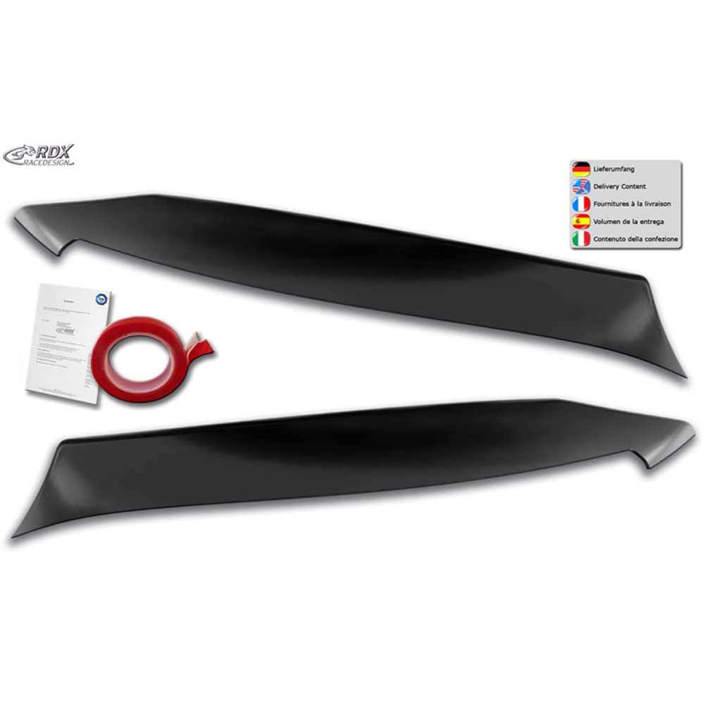RDX Racedesign Spoilers de phares compatible avec Mercedes Classe C (W205) Sedan/Estate/Coupé 2014-2021 (ABS)