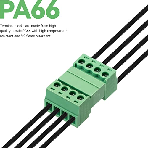 Jandeccn 10Pcs 4 Pin 3.81Mm Pitch Diy Pcb Mount Screw Terminal Block Connector With 10Pcs 4 Pin Plug #TOP2