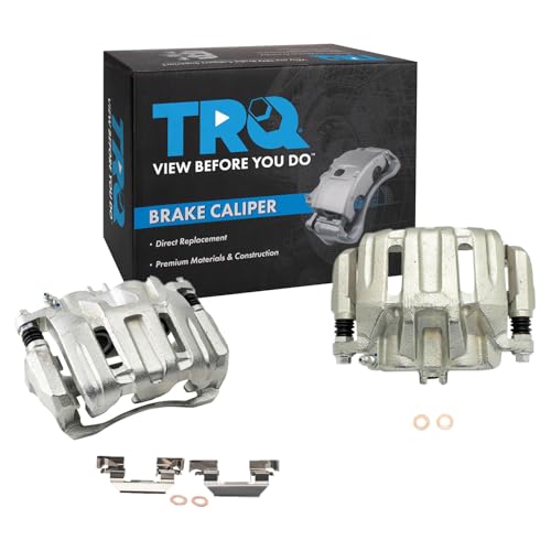 Image of TRQ Front Left and Right Brake Caliper Set Caliper Brackets Hardware Compatible with 07-12 Acura RDX 10-11 Honda Accord Crosstour 07-11 CR-V 12-16 AWD 05-10 Odyssey