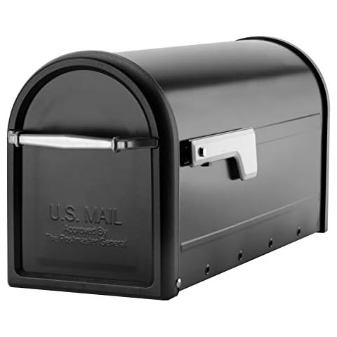 Architectural Mailboxes Chadwick Galvanized Steel Post Mount Mailbox, 8950B-10, Black, Medium Capacity Cover