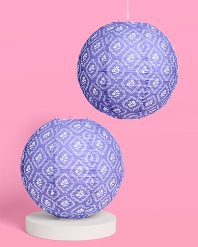 Image of xo, Fetti Blue Coastal Paper Lanterns - 6 pcs. | Beach Party Decorations, Bachelorette Lights, Nautical Birthday Tablescape, Seaside Shower Centerpiece
