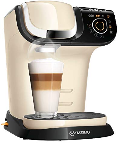 Tassimo My Way 2 TAS6507 Cafetière à capsules avec filtre à eau, plus de 70 boissons, personnalisation, entièrement automatique, préparation facile, 1500 W, 1,3 l, crème