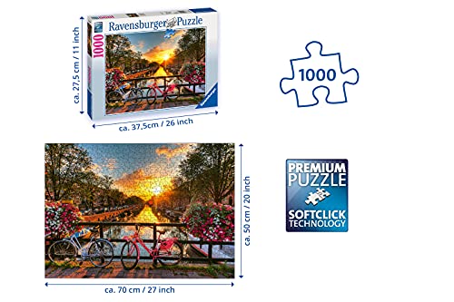 Ravensburger Puzzle 19606 - Fahrräder in Amsterdam - 1000 Teile Puzzle für Erwachsene und Kinder ab 14 Jahren, 70 x 50… – Bild 4