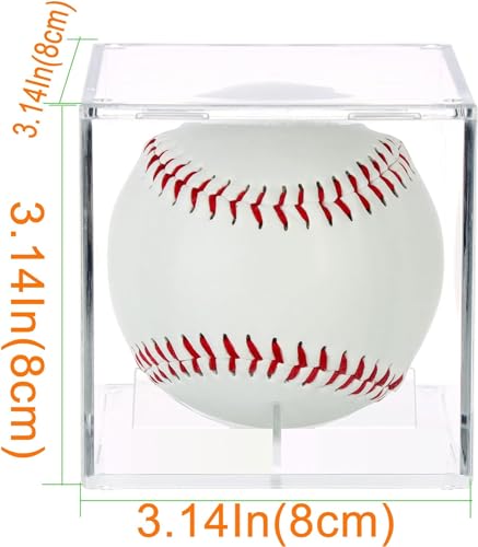 4 Pack Baseball Display Case with UV Protected,Acrylic Clear Baseball Boxes | Baseball Box with UV Protected,Acrylic Baseball Boxes,Cube Baseball Memorabilia Display Case,Autograph Baseball Display Case - image 2