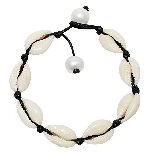 POTESSA Shell Bracelet for Women Natural Cowrie Beads Bracelet Beach Surfer...