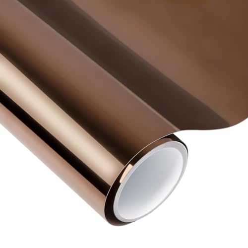 VINYL FROG Metallic Chrome Permanent Vinyl Glossy Permanent Adhesive Vinyl Roll 12''x5ft Brown Craft Vinyl for Home Decor, Logo, Banners, Window Graphics