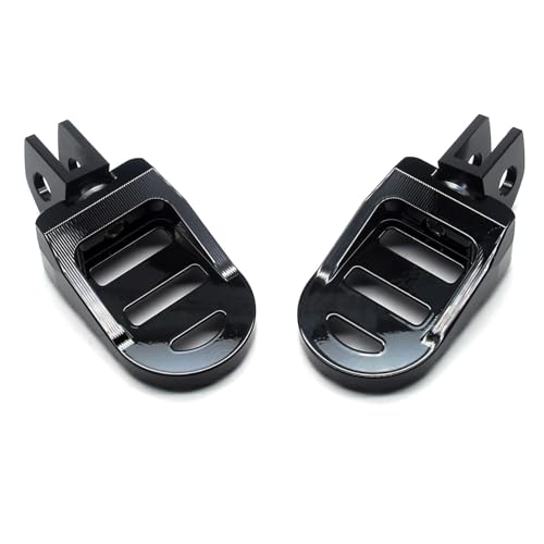 Image of MZS Motorcycle Rider Foot Pegs Floorboards for Vulcan 650 S EN650 2016-2025, Front Wide Footpegs MX Serrated Pedal Rest CNC Black