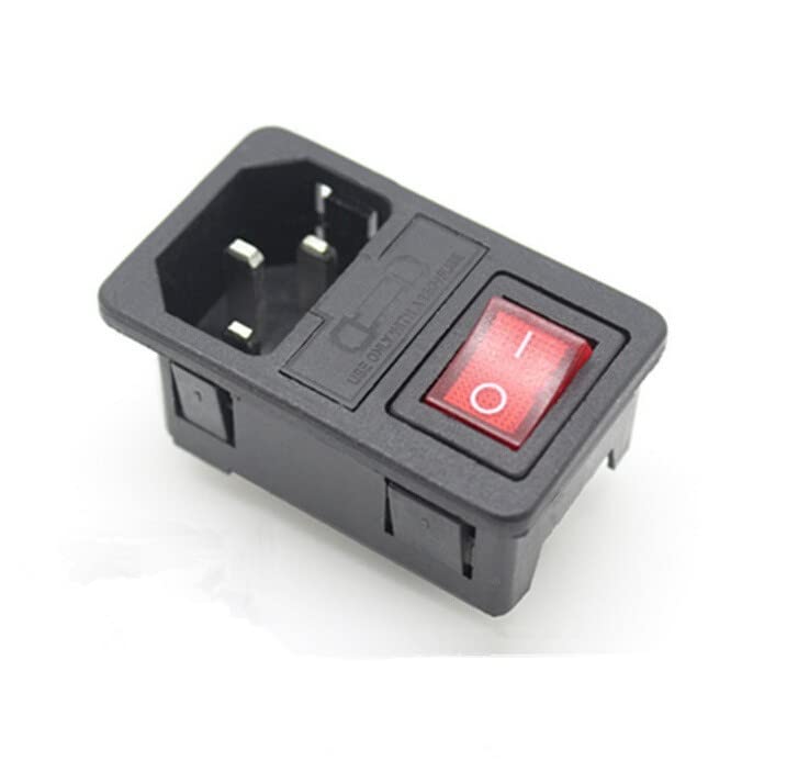 Power Switch with Fuse Indicating AC Outlet Plug Socet 10PCS