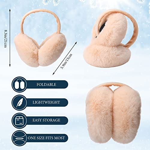 JenPen 6 Pairs Women Ear Muffs and Gloves Set Winter Fleece Lined Beanie Hat Scarf Gloves Ear Muffs Socks4
