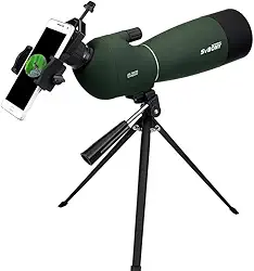 Monóculo Luneta Telescópio Profissional Longo Alcance Zoom 25-75X Bak4, A prova D'agua modelo SV28 70mm c/Tripé e Suporte de Celular