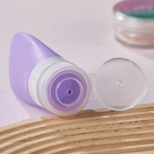 Image of INSFIT Travel Bottles for Toiletries, TSA Approved 3oz Travel Size Containers, BPA Free Leak Proof Squeezable Silicone Tubes for Shampoo Conditioner Lotion Body Wash with Labels