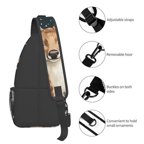 Mochila bandolera unisex ligera con estampado Elk miniatura 5
