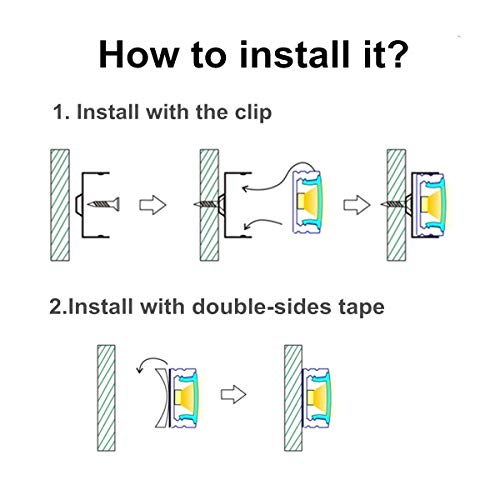 Satzol 6 Pack 1Ft Aluminum Channel For Led Strip Lights, U Shape Aluminum Led Channel With Opal Diffuser, Screw Fixed End Caps And Mounting Clips, Led Aluminum Profile Heatsink For Strip Lights. #TOP4