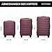 WITTCHEN Skyspeed Line Reisekoffer 3er Koffer-Set Rollkoffer Trolley Handgepäck Reisekofferset Hartschalenkoffer ABS Kombinationsschloss Teleskopgriff 4 Räder Maroon Lufthansa/Eurowings/Ryanair...