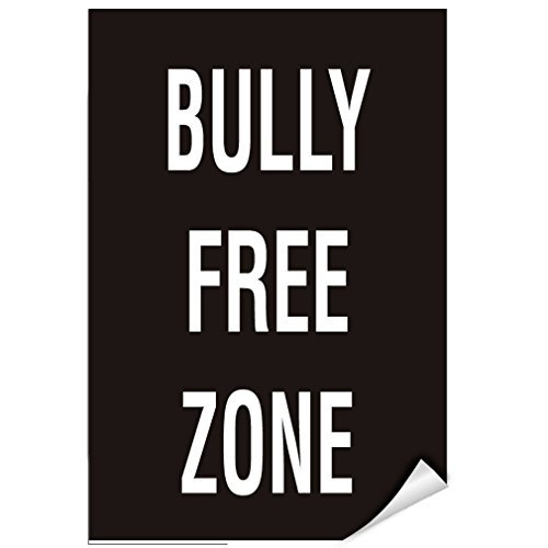 Bully Free Zone Activity School Vinyl Stickers Sign Self-adhesive Lables Sticker Decal Signs Funny 8x12 In