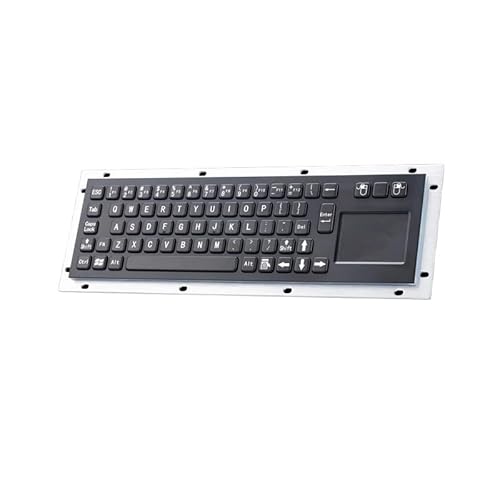 Waterproof Panel Mounting Metal Stainless Steel Industrial Kiosk Black Keyboard with Integrated Touchpad(PS2)