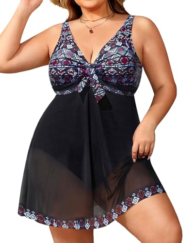 Holipick Plus Size Two Piece Tankini Swimsuits For Djibouti - View #5