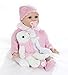 HRYEOY Reborn Bambole Femmine 22 Pollici 55 cm Handmade Silicone Morbido Vinile Bambola Reborn Femmina Capelli Lunghi Vita Reale Reborn Baby