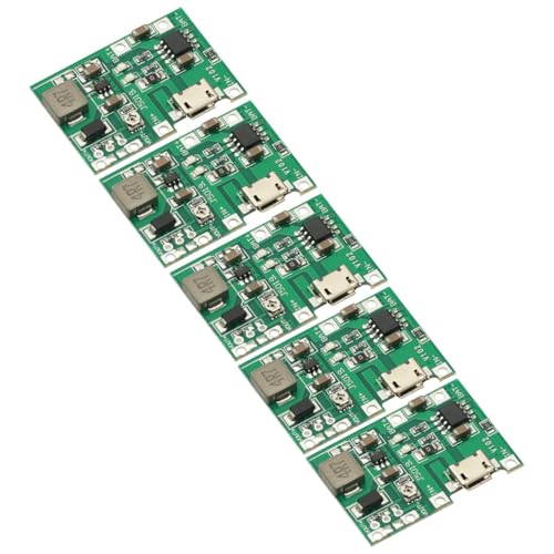 5 Pcs 18650 Lithium Li-ion Battery Charger Module,TP4056 Charging Module,3.7V 4.2V to 9V 5V 2A Lithium Battery Charging Discharge Module Adjustable Step Up Boost Module
